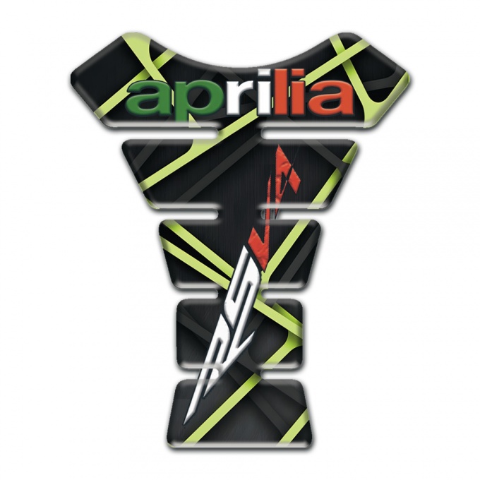 Aprilia Tank Protector Black with Green Lines Decoration RSV4 Style 