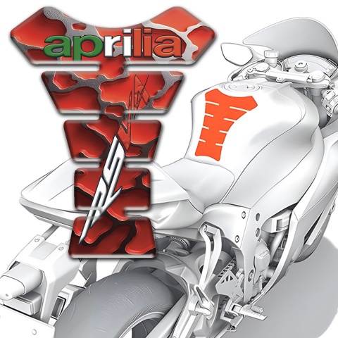 Aprilia Tank Guard Pads RSV4 Model with Red Clouds Effect 