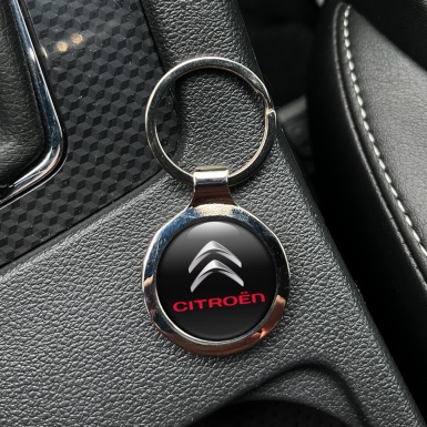 Citroen Key Fob Metal Black Silver Red Logo Edition