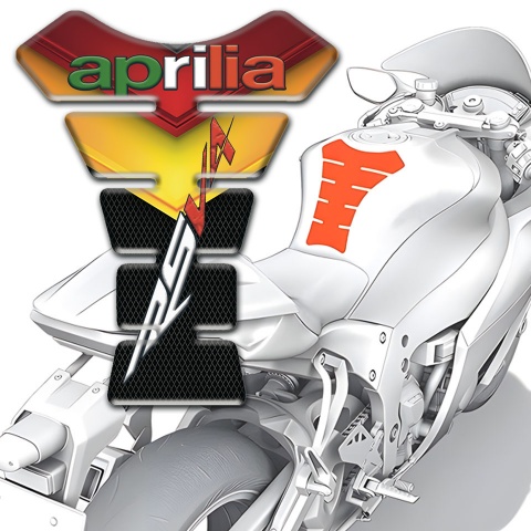 Aprilia Tank Pad Protector Red Yellow Base RSV4 style 