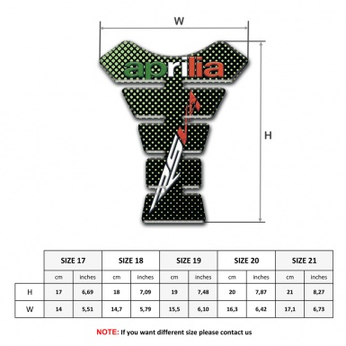 Aprilia Tank Pad Motorbike Design with Green Dots 