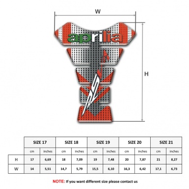Aprilia Tank Protector Design with Silver Red Colors RSV4 Style 