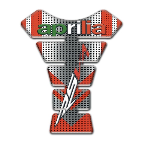 Aprilia Tank Protector Design with Silver Red Colors RSV4 Style 