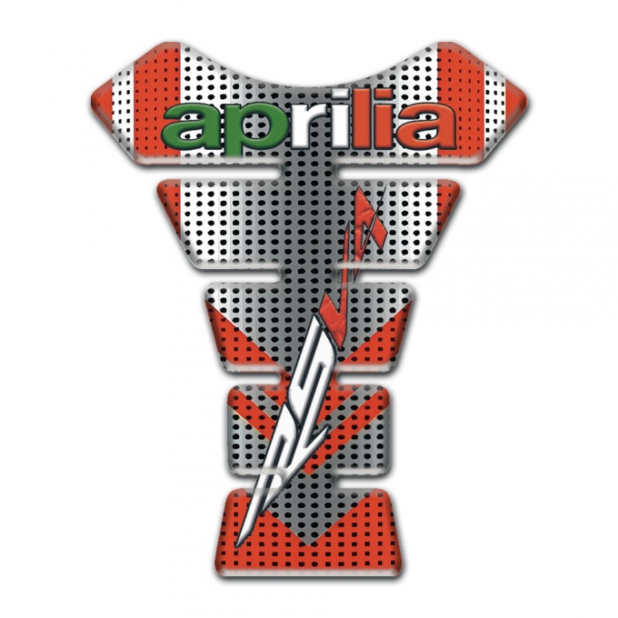 Aprilia Tank Protector Design with Silver Red Colors RSV4 Style 