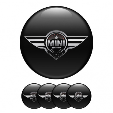 Mini Cooper Center Hub Dome Stickers Black New Style