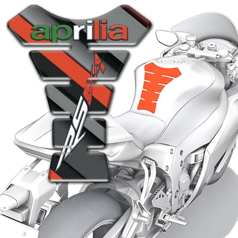 Aprilia Tank Pad Motorbike RsV4 Style Diagonal Decoration Design 