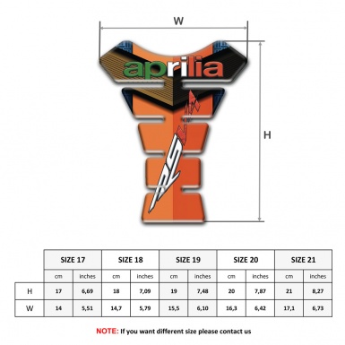 Aprilia Tank Guard Pads Orange Nuances Base RSV4 Logo 