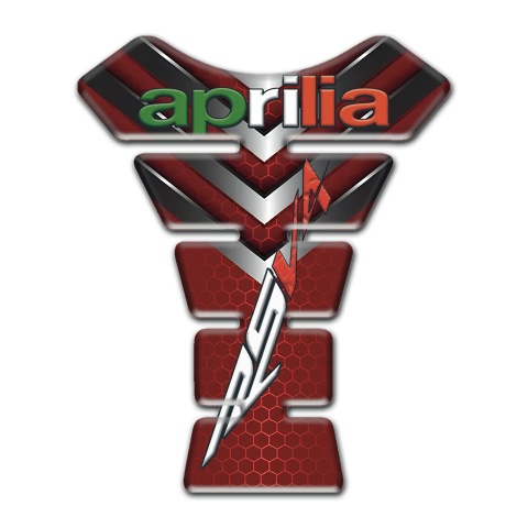 Aprilia Tank Guard Pads Red With Nikel details Base RSV4 Logo 