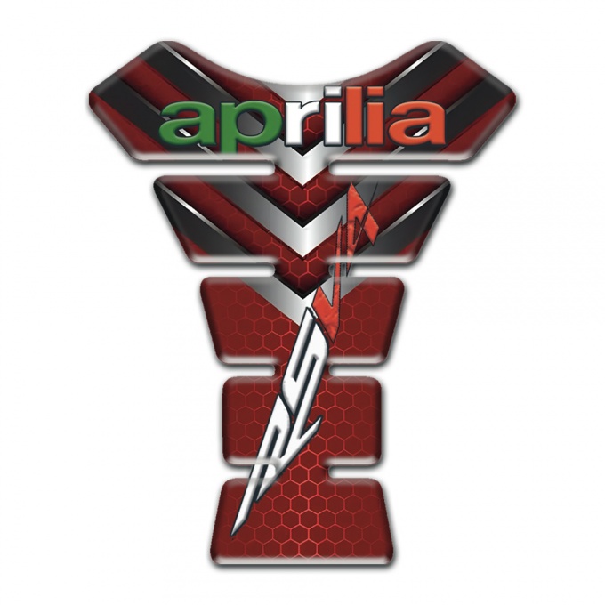Aprilia Tank Guard Pads Red With Nikel details Base RSV4 Logo 