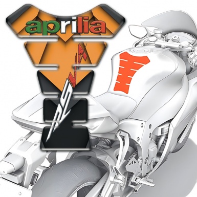 Aprilia Tank Guard Pads Orange Details Design with RSV4 Logo 