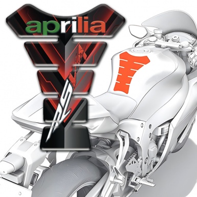 Aprilia Tank Pad Motorbike Silicone Sticker with RSV4 logo 