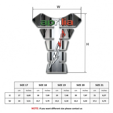 Aprilia Tank Protector Metal Central Panel Design RSV4 logo 