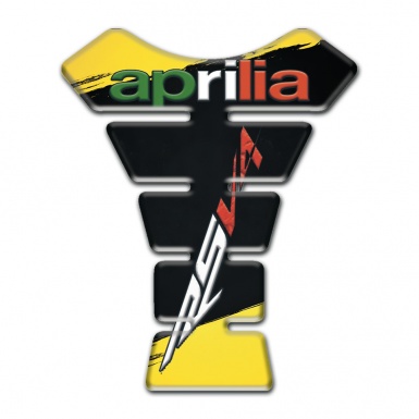 Aprilia Tank Guard Pads |Yellow Black Paintind Design RSV4 Logo
