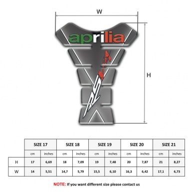 Aprilia Tank Pad Protector Gray with White Stripe Design RSV4 Style 