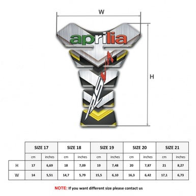Aprilia Tank Fuse RSV4 Model with Silver Yellow Decoration 