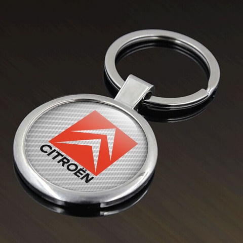 Citroen Key Holder Metal Light Carbon Red Rectangle Logo
