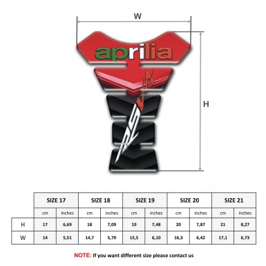 Aprilia Tank Protector RSV4 Model with Red Black Print 