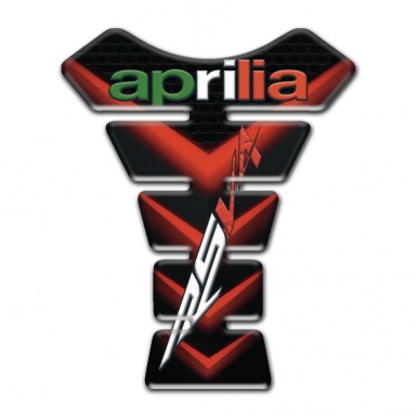 Aprilia Tank Pad Motorbike Black with V Shape Red Decoration RSV4 Model 