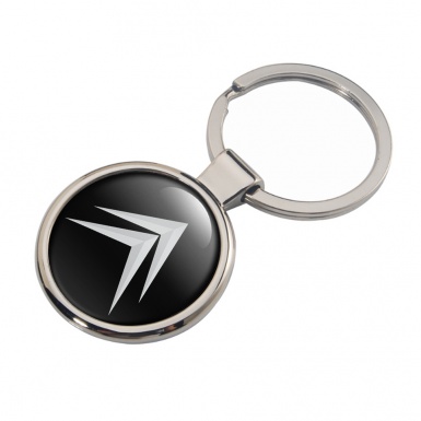 Citroen Metal Fob Chain Black Light Grey Classic Logo