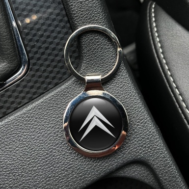 Citroen Metal Fob Chain Black Light Grey Classic Logo