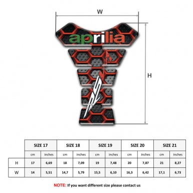 Aprilia Tank Pad Protector 3d Red Grid Design RSV4 Style 