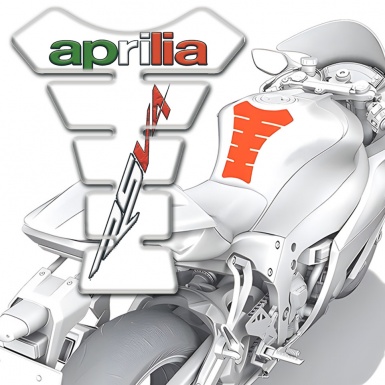 Aprilia Tank Pad Protector White Base RSV4 Logo 