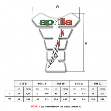 Aprilia Tank Pad Protector White Base RSV4 Logo 