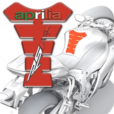 Aprilia Tank Pad Motorbike Red Base RSV 4 Logo 