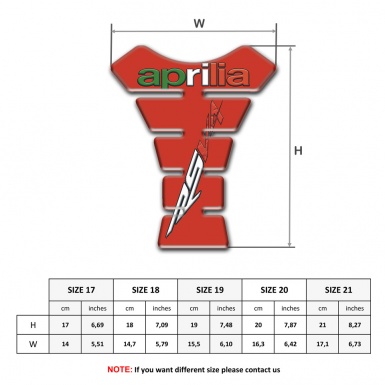 Aprilia Tank Pad Motorbike Red Base RSV 4 Logo 