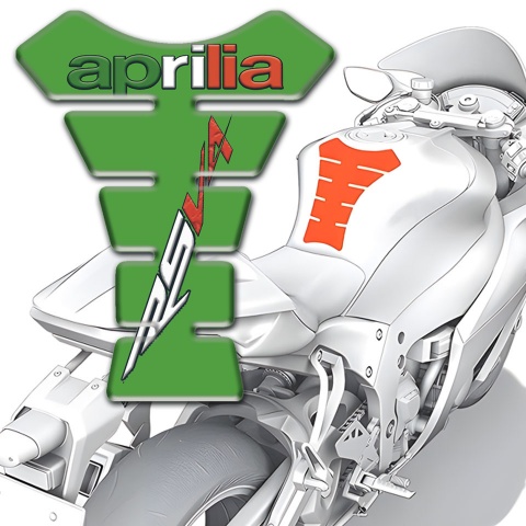 Aprilia Tank Guard Pads Green Model RSV4 Logo 