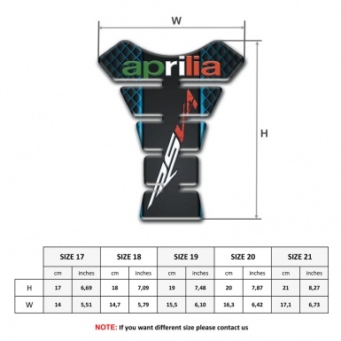 Aprilia Tank Protector Blue Mesh Base RSV4 Logo 