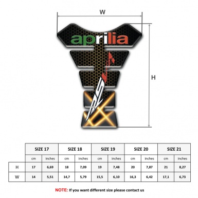Aprilia Tank Fuse Orange Lights Base RSV4 Logo 