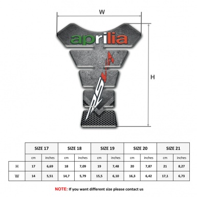 Aprilia Tank Pad Protector Scratched Stone Design RSV4 Logo 