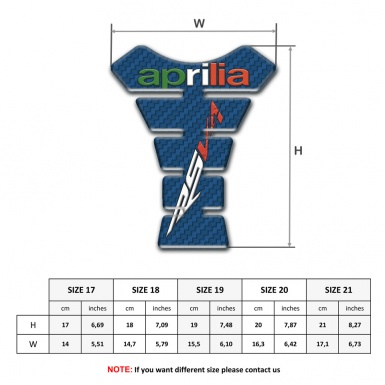 Aprilia Tank Guard Pads Navy Blue Carbon Base RSV4 Logo 