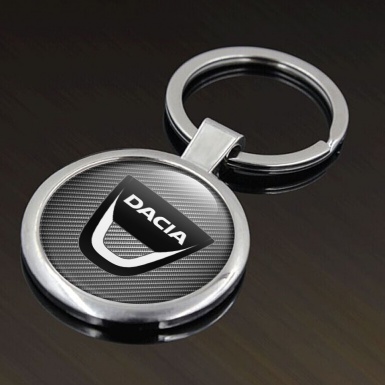 Dacia Keychain Metal Dark Carbon Black Logo Design