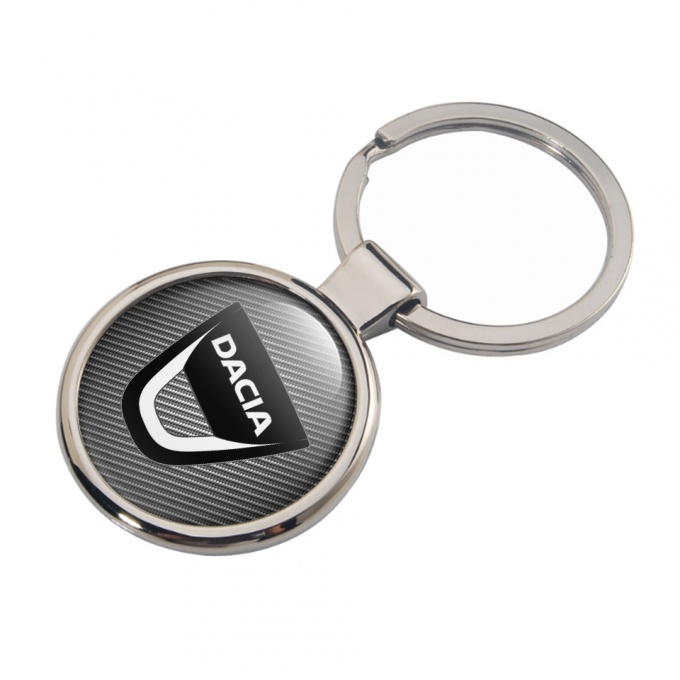 Dacia Keychain Metal Dark Carbon Black Logo Design