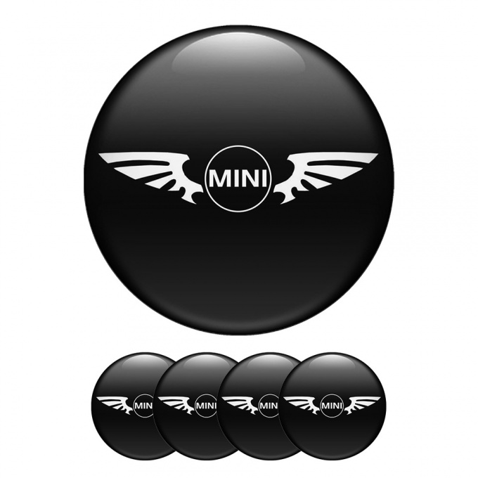 Mini Cooper Silicone Stickers Center Hub Black Emblem