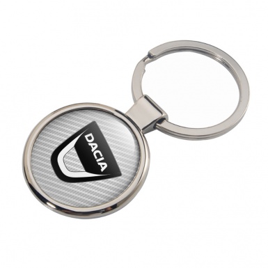 Dacia Metal Key Ring Light Carbon Black Logo Design