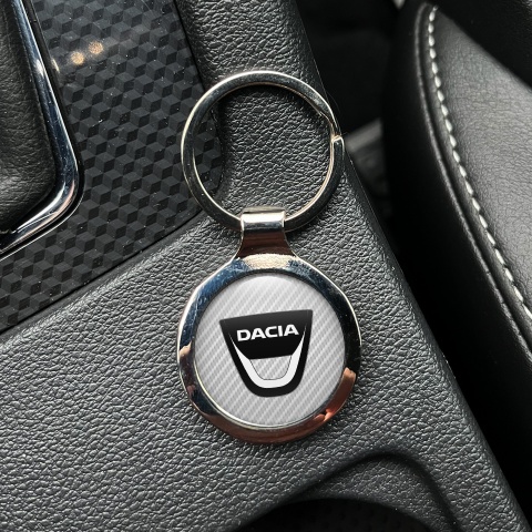 Dacia Metal Key Ring Light Carbon Black Logo Design