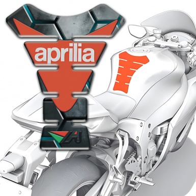 Aprilia Tank Guard Pads Gray Figures Base Modern Logo 