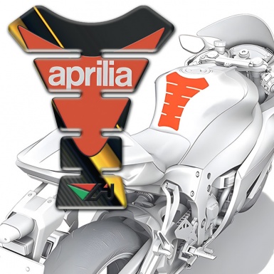 Aprilia Tank Pad Protector Black Yellow Modern Logho 