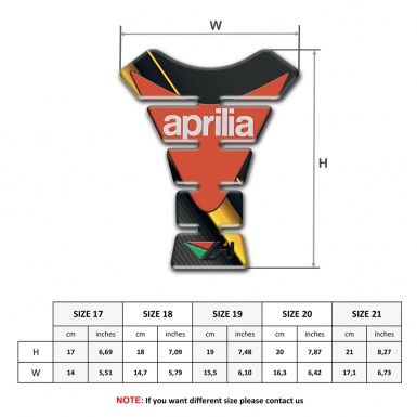 Aprilia Tank Pad Protector Black Yellow Modern Logho 