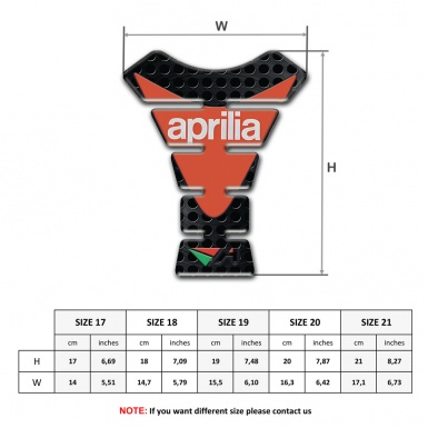 Aprilia Tank Protector Perforated Black Base Orange print Logo 