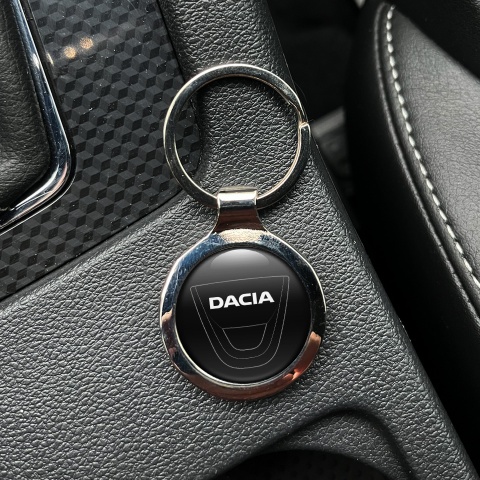 Dacia Key Fob Metal Black White Line Logo Edition