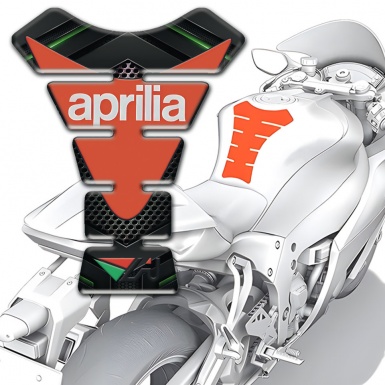 Aprilia Tank Guard Pads Orange Logo Print 
