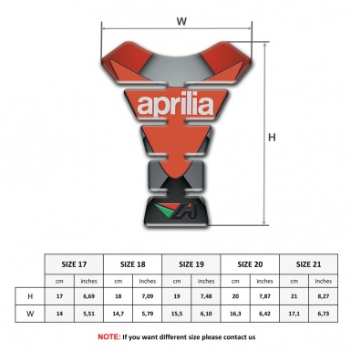 Aprilia Tank Pad Protector Gray Red Base Orange Logo Print 