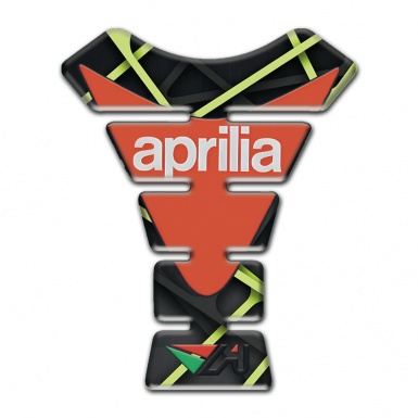 Aprilia Tank Pad Motorbike Green Lines Decoration Orange Logo