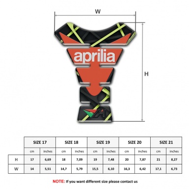 Aprilia Tank Pad Motorbike Green Lines Decoration Orange Logo