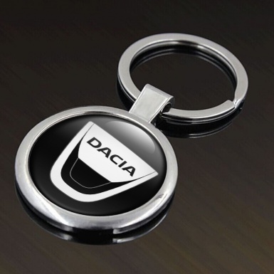 Dacia Key Holder Metal Black Classic White Logo Design