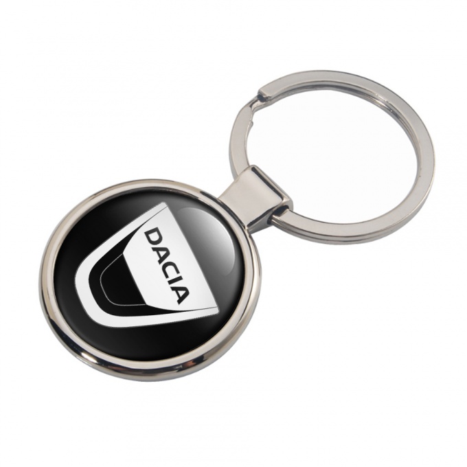 Dacia Key Holder Metal Black Classic White Logo Design